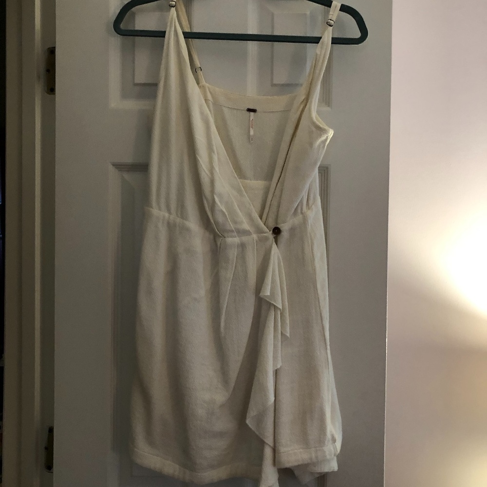 Free People white mini wrap dress